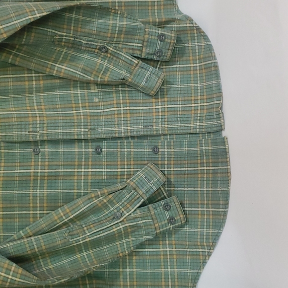 Calvin Klein Plaid Long Sleeve Casual Green Shirt/ Size: S - Picture 6 of 9